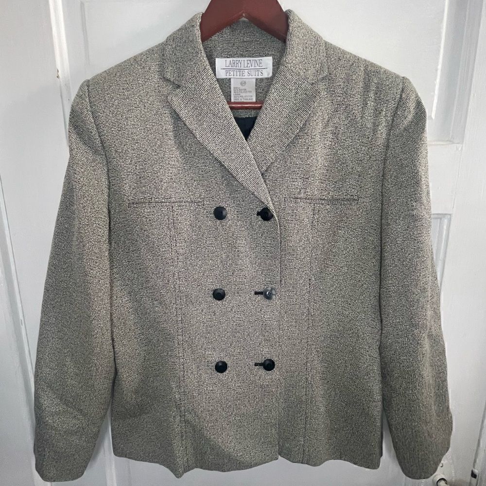 Larry Levine Petite Double Breasted Jacket Size 12